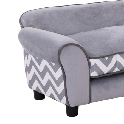 PawHut Dog Sofa Bed For XS-Sized Dogs, Cat Sofa With Soft Cushion, Pet Chair Lounge With Washable Cover, Removable Legs, Wooden Frame